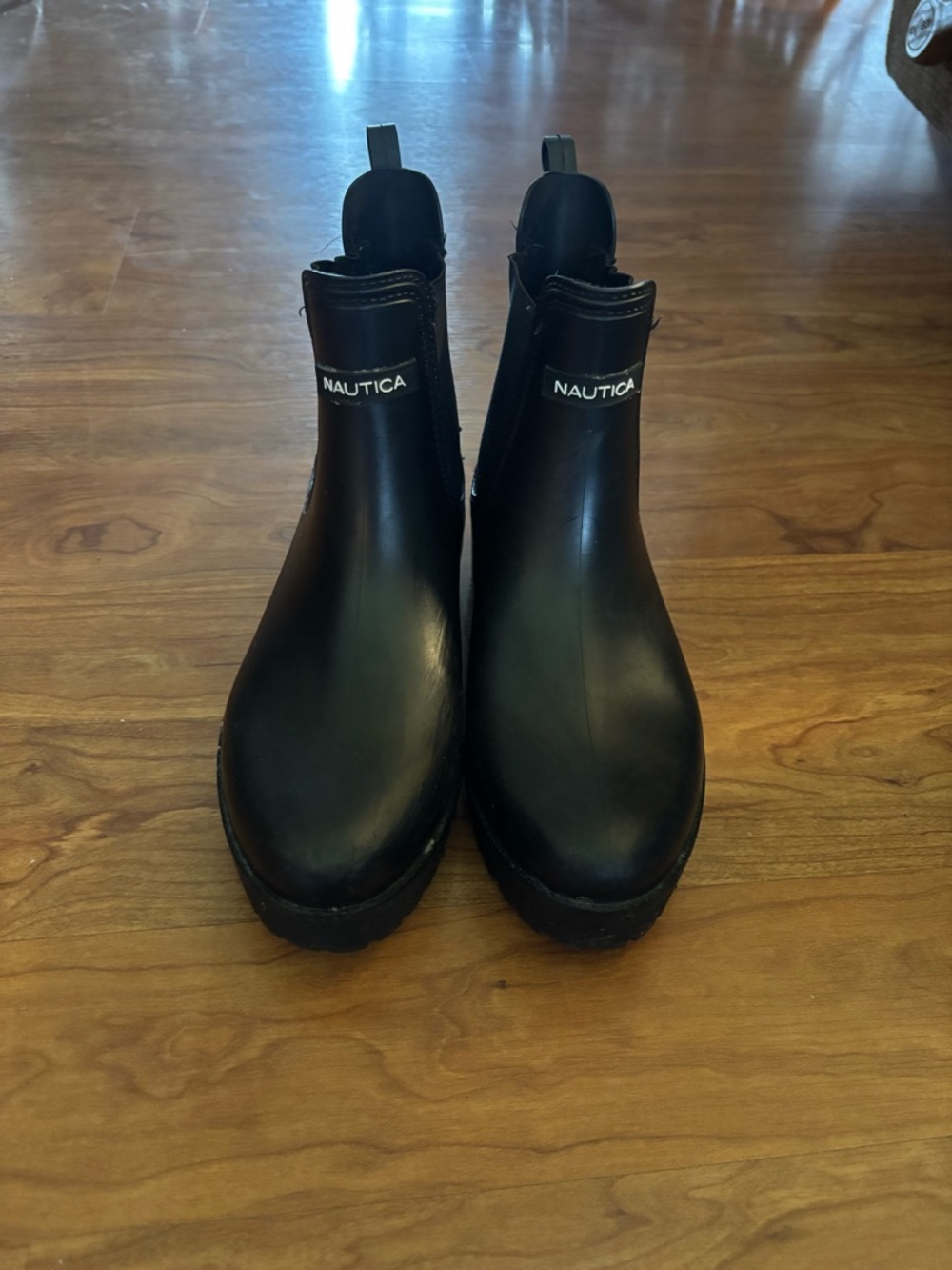 Nautica Matte Black Ankle Rain Boots